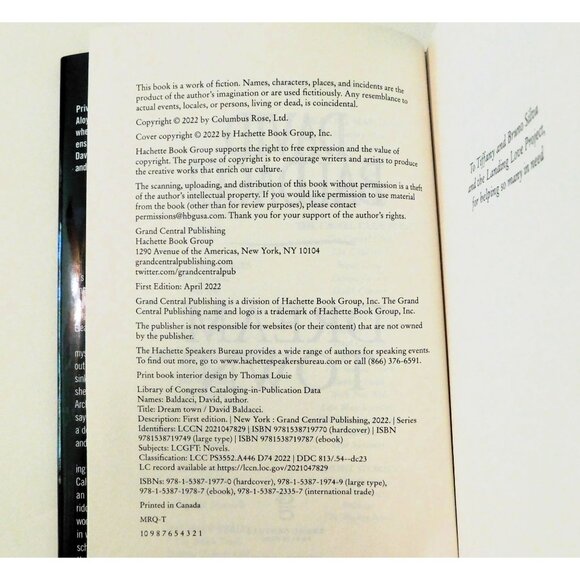 Dream Town by David Baldacci 1st Edition 2022 An Archer Novel Hardback Jacket - Picture 5 of 5